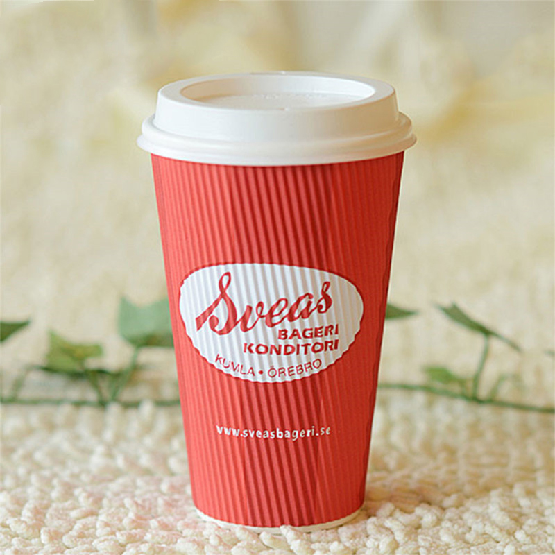 12oz Disposable Eco Friendly Single/Double/Ripple Wall Coffee Paper Cups