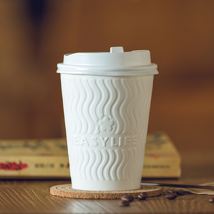 16oz Take Away Hot Soup Ripple Drink Cup With Plastic Lids