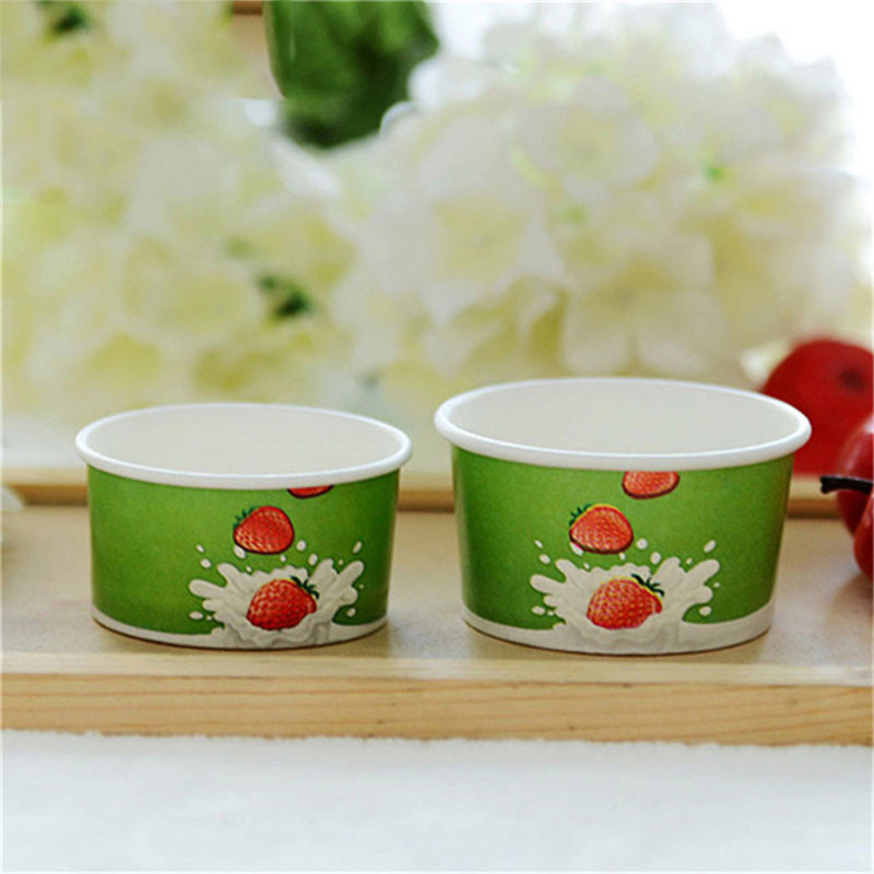 disposable ice cream cup paper bowl with custom logo printed color bowl