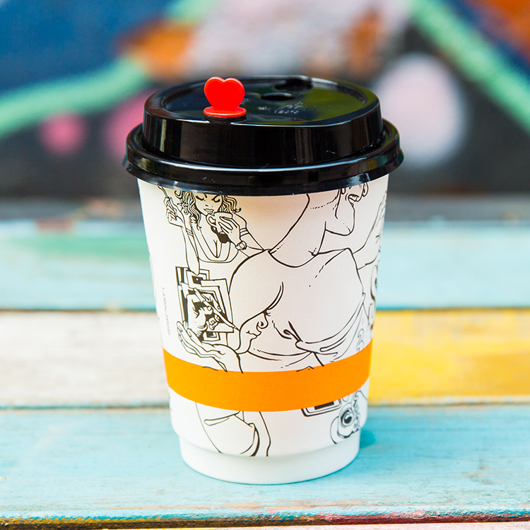 Various Cheap Wholesale Convenience Personalised Takeaway double wall coffee paper cup with lid