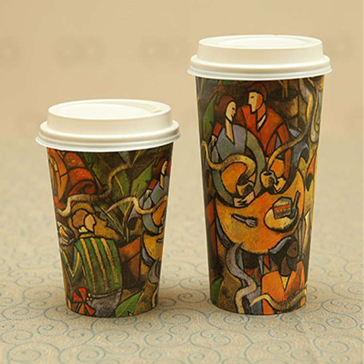 Chinese Supplier Single Wall Paper Hot Disposable Coffee Cups With Lids