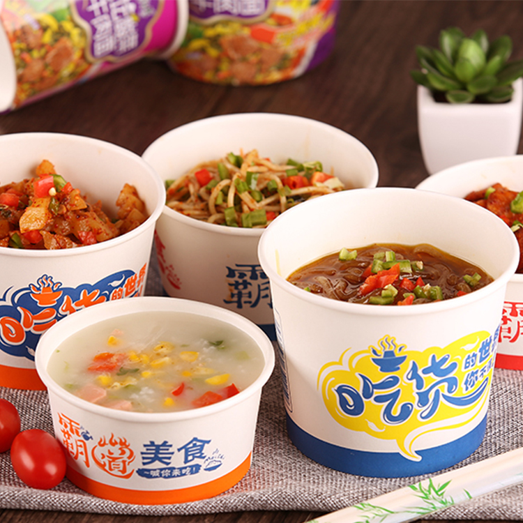 Custom Printed Noodle Paper Bowl Disposable Food Container Paper Cup