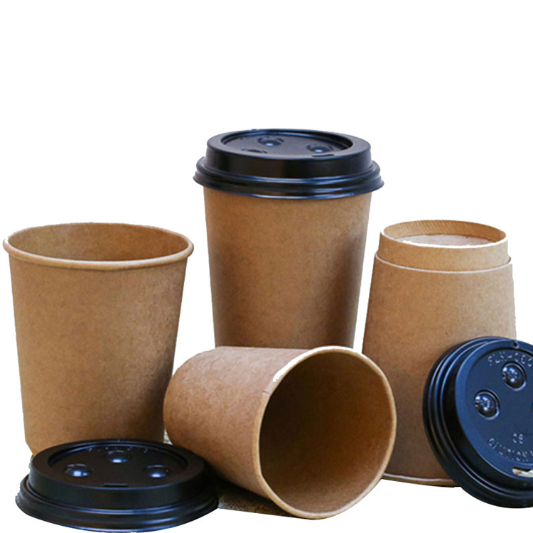 cheap wholesale disposable kraft double paper cup 2oz 7 oz with handle