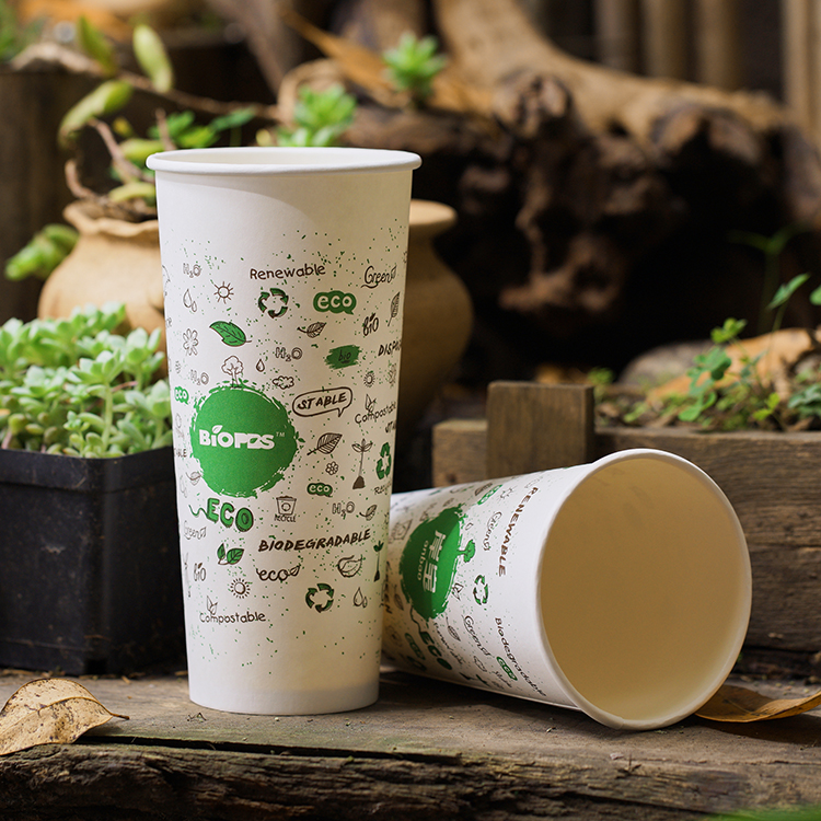 Disposable Eco Customized Printed Bulk Paper Coffee Cups Biodegradable Cold Cups