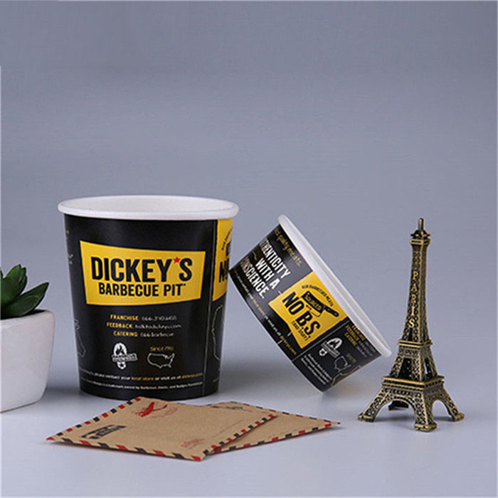 Wholesale custom recycled disposable paper ice cream cup with lid