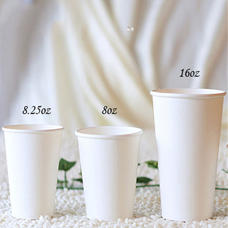 Custom Logo Printed Disposable Single Wall Paper Coffee Cup With Lids