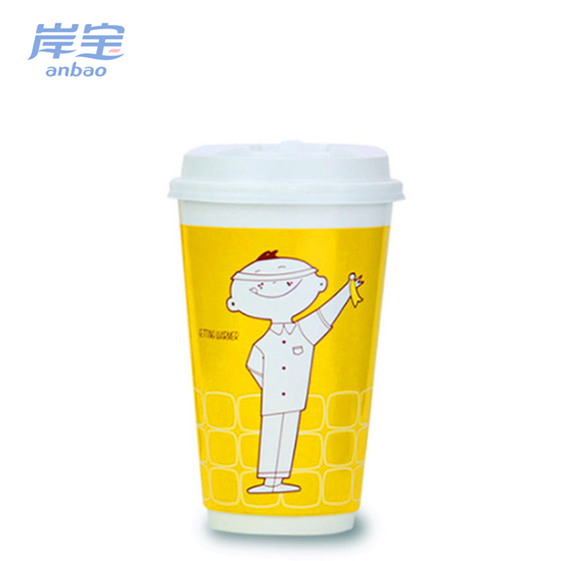 High Quality 12oz 16oz Double Wall Hot Coffee Paper Cup With Lid