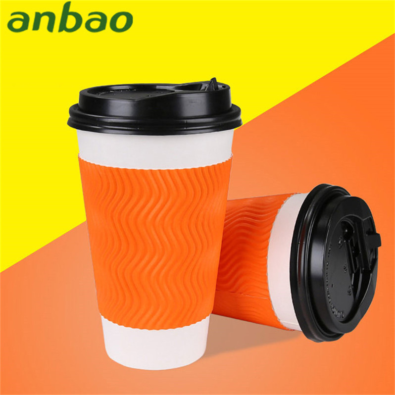 professional design ripple paper disposable coffee cups