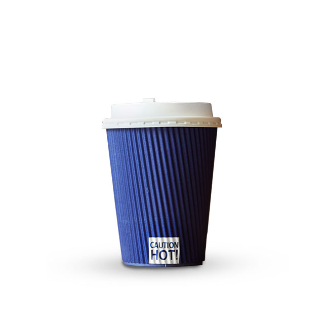 Disposable Biodegradable Decorative Ripple Paper Takeaway Coffee Cups